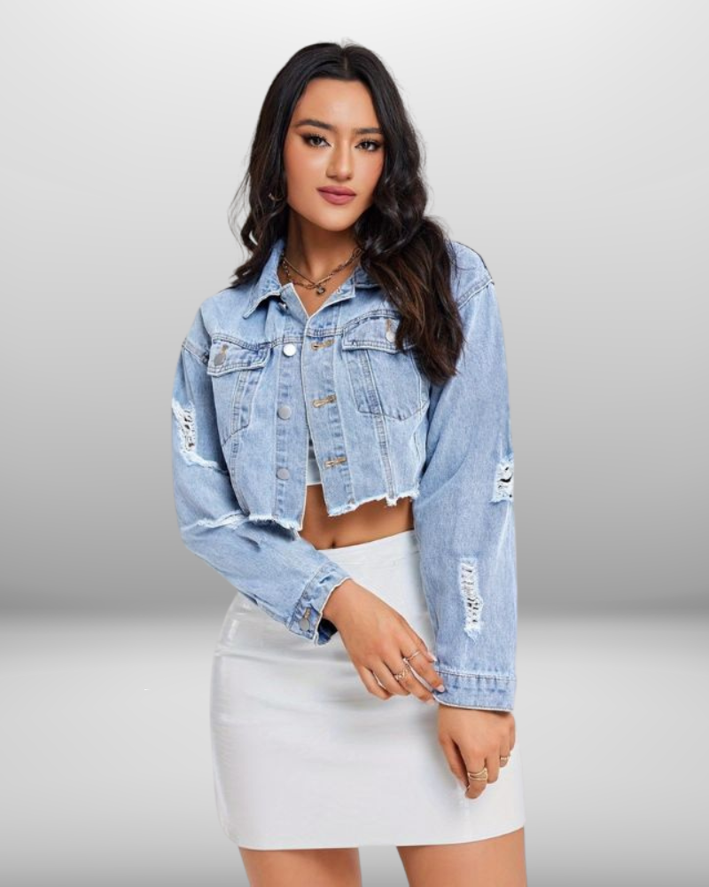 Eloise | Cropped Denim Jacket